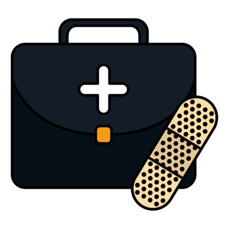 medical kit with cure band vector illustration designのイラスト素材