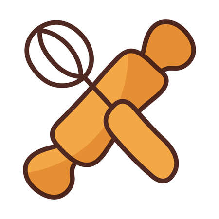 kneading rolling pin on white background vector illustration designのイラスト素材