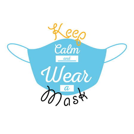 keep calm and wear a face mask, banner vector illustration designのイラスト素材