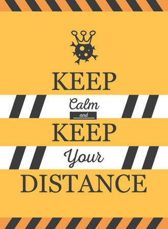 keep calm and keep your distance, banner vector illustration designのイラスト素材