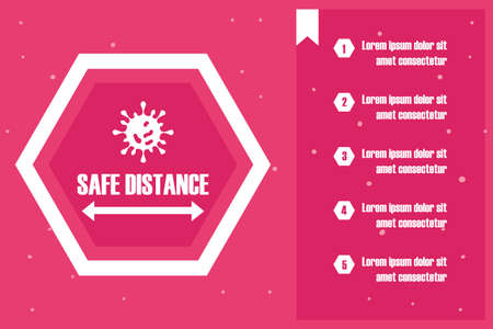 maintain social distancing to stop coronavirus, poster vector illustration designのイラスト素材