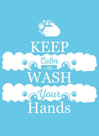keep calm and wash your hands, banner vector illustration designのイラスト素材