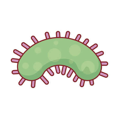 virus flat style icon design, Bacterium organism molecule and infection theme Vector illustrationのイラスト素材