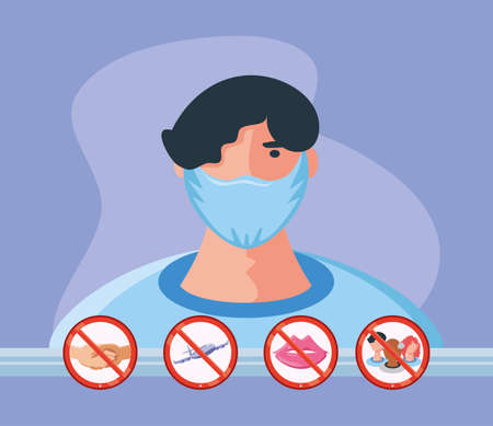 infographic with preventions steps to protection of coronavirus vector illustration designのイラスト素材