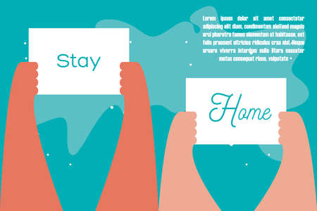 stay home, stay safe poster vector illustration designのイラスト素材