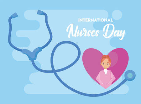 poster of the international nurse day vector illustration designのイラスト素材