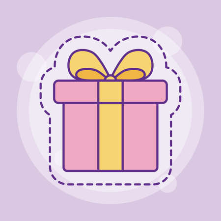 Gift design, happy birthday celebration decoration party festive and surprise theme Vector illustrationのイラスト素材