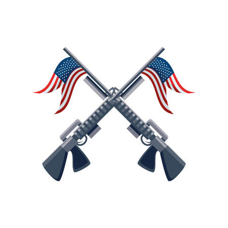rifle with flag of united states on white background vector illustration designのイラスト素材