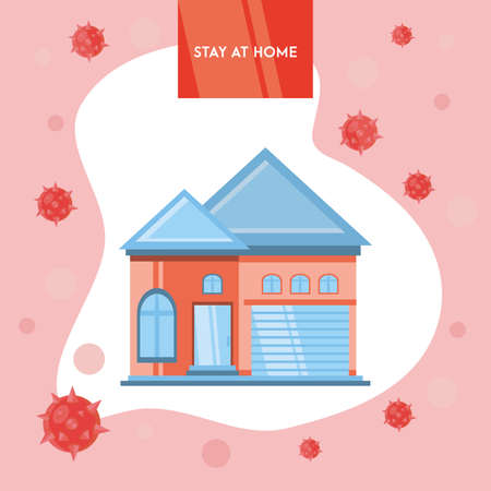staying home prevents coronavirus infection vector illustration designのイラスト素材