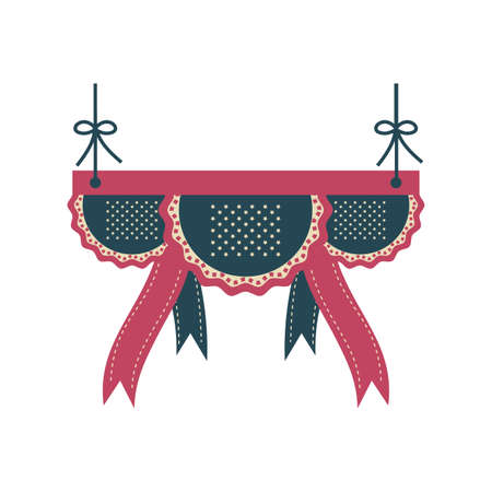 hanging flags for american holidays on white background vector illustration designのイラスト素材