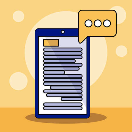 Smartphone and bubble design, Digital technology communication social media internet web and cellular theme Vector illustrationのイラスト素材