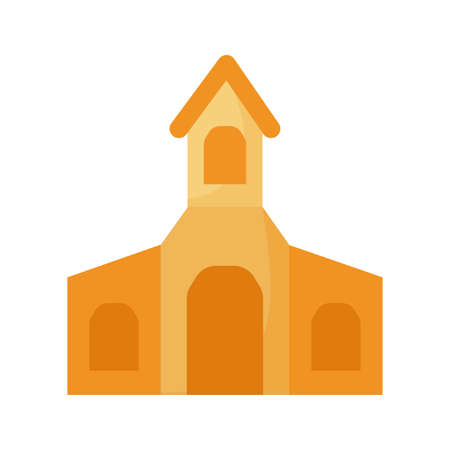 church flat style icon design, Religion culture belief religious faith god spiritual meditation and traditional theme Vector illustrationのイラスト素材