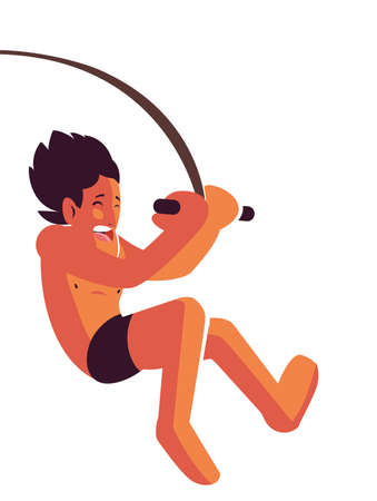 man jumping into the water vector illustration desingのイラスト素材