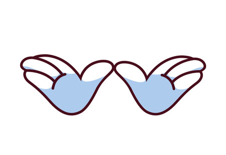 black and white outline cartoon hand vector illustration designのイラスト素材