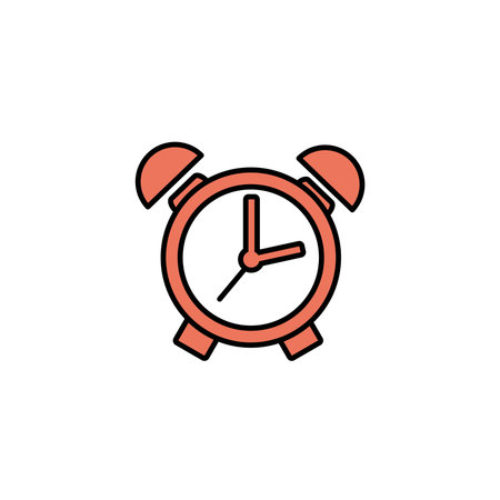 alarm clock, line style icon vector illustration design