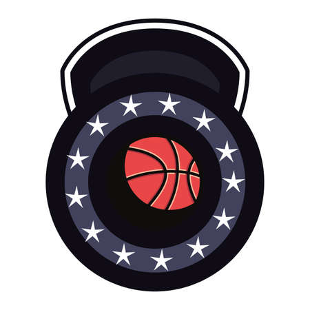 basketball sport ball emblem badge background vector illustrationのイラスト素材