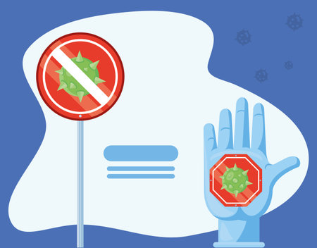 gloves symbol of protection against coronavirus vector illustration designのイラスト素材