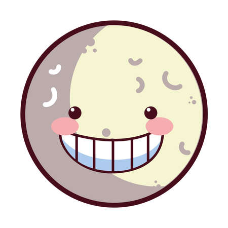 happy moon in moon phases vector illustration desingのイラスト素材