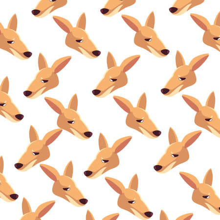 pattern head of kangaroo on white background vector illustration designのイラスト素材