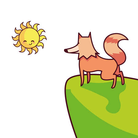 landscapes, nature and land animals vector illustration designのイラスト素材