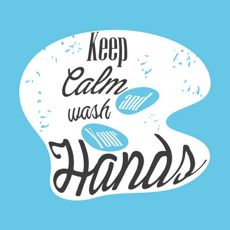 keep calm and wash your hands, banner vector illustration designのイラスト素材