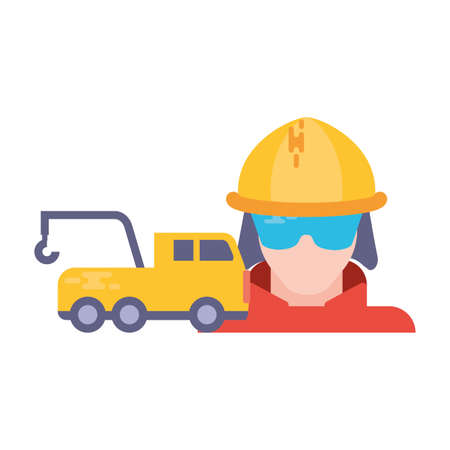 firefighter with fire truck elements on white background vector illustration designのイラスト素材