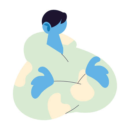 professional man working online at home vector illustration designのイラスト素材
