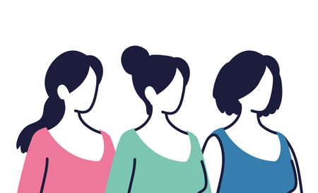 young women cartoon on white background vector illustration designのイラスト素材