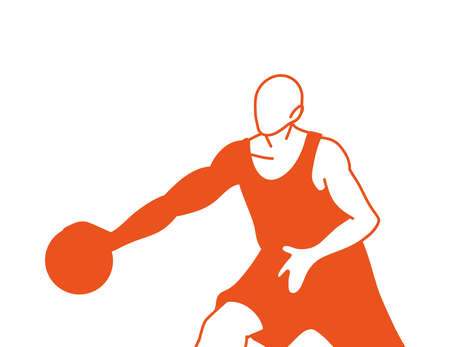 Player man with ball design, Basketball sport hobby competition and game theme Vector illustrationのイラスト素材