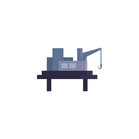 factory with crane design, Industry plant building industrial construction job work technology and manufacturing theme Vector illustrationのイラスト素材