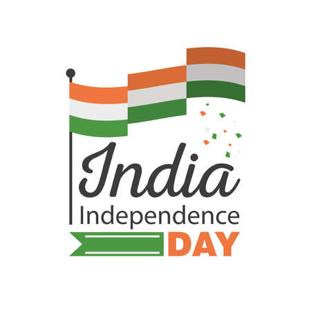 flags detailed style icon design, happy india independence day and august 15th theme Vector illustrationのイラスト素材