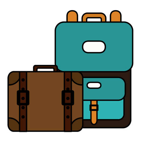 suitcases travel vacations icons vector illustration designのイラスト素材