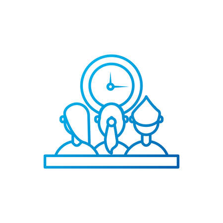 People meeting with clock design of Entrepreneur businesspeople startup team success teamwork plan idea and person theme Vector illustrationのイラスト素材