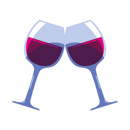 wine glasses on white background vector illustration designのイラスト素材