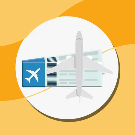 air plane with tickets flight vector illustration designのイラスト素材