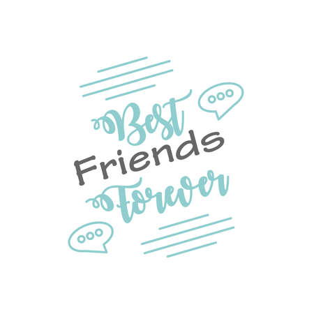 best friends forever with bubbles detailed style icon design of friendship love and support theme Vector illustrationのイラスト素材