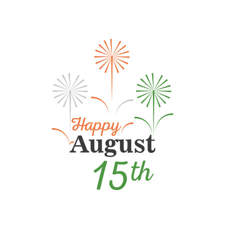 fireworks detailed style icon design, happy india independence day and august 15th theme Vector...