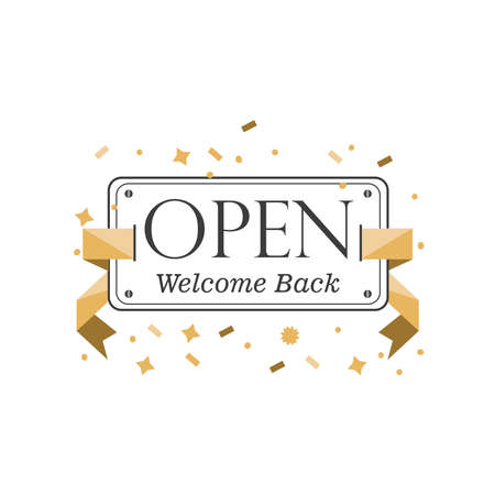 open welcome back detailed style icon design of Store shop supermarket and market theme Vector illustrationのイラスト素材