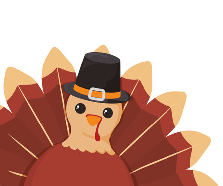 Turkey of thanksgiving day design, Autumn season holiday greeting and traditional theme Vector...