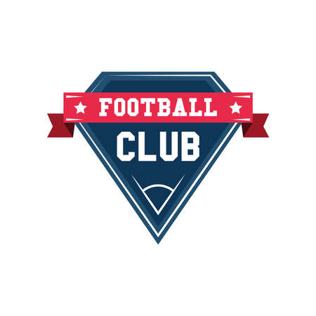 football club shield detailed style icon design, Soccer football club cup league challenge and sport theme Vector illustrationのイラスト素材