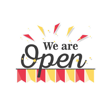 we are open detailed style icon design of Store shop supermarket and market theme Vector illustrationのイラスト素材