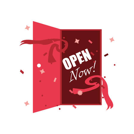 open now detailed style icon design of Store shop supermarket and market theme Vector illustrationのイラスト素材