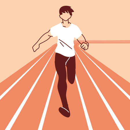 man avatar running design, Marathon athlete training and fitness theme Vector illustrationのイラスト素材
