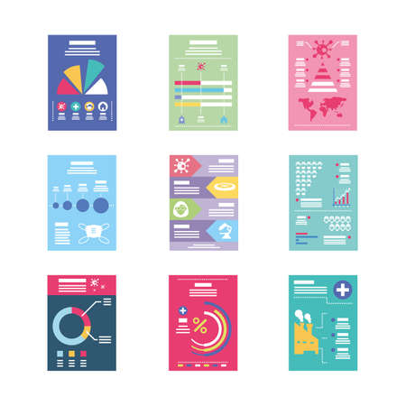 set of icons healthcare infographics vector illustration designのイラスト素材