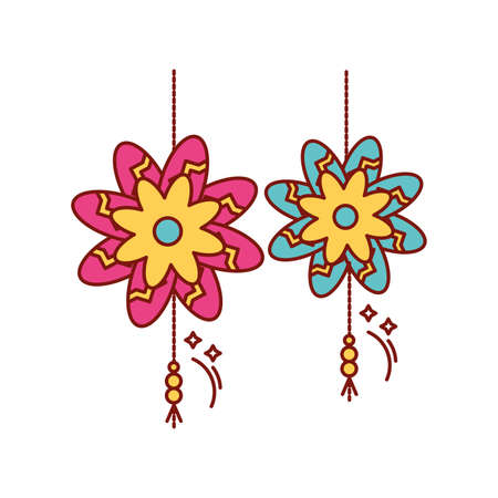 garlands hanging ramadan decoration on white background vector illustration designのイラスト素材