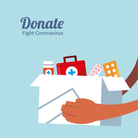 donation of boxes with medicines vector illustartion desingのイラスト素材