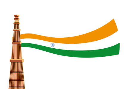 famous temples and monuments of india vector illustration designのイラスト素材