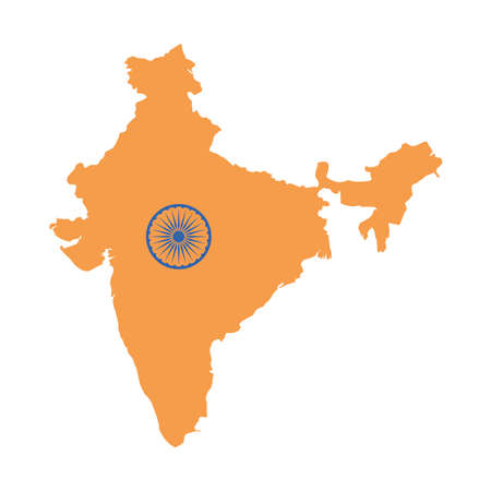 map of india with shield vector illustration designのイラスト素材