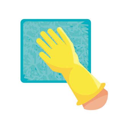 glove with cleaning cloth on white background vector illustration designのイラスト素材