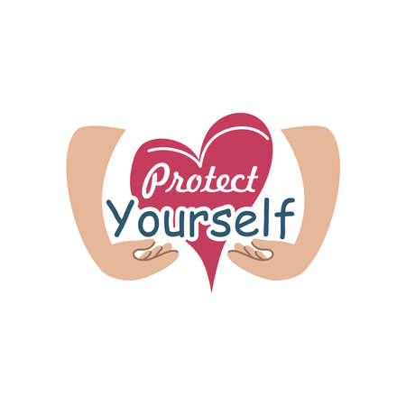protect yourself from coronavirus or covid 19 vector illustration designのイラスト素材